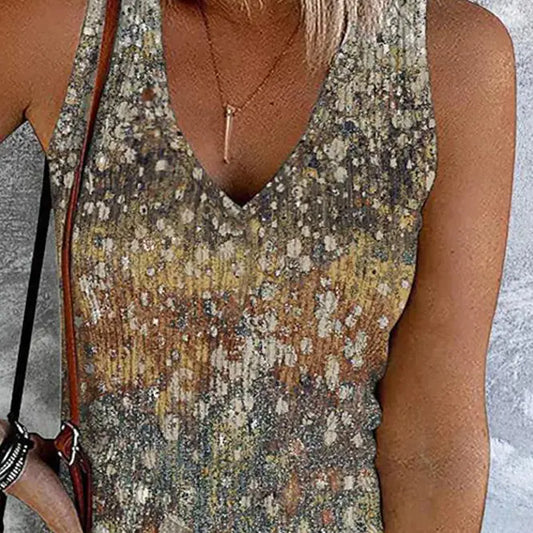 Ethnic Pattern V Neck Tank Top ZZKF866